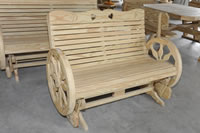 wooden porch glider
